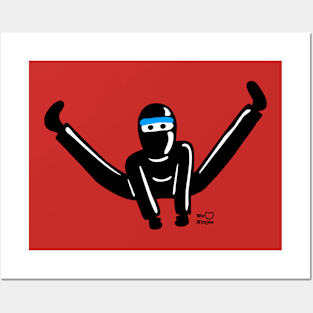 Cute Ninja Jumping Split Kick! Posters and Art